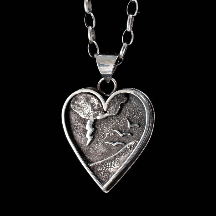 Stormy Sea Heart Pendant