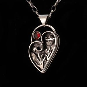 Moonlit Forest Heart Pendant