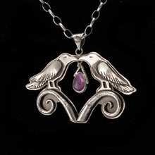 Load image into Gallery viewer, Kissing Crows Pendant