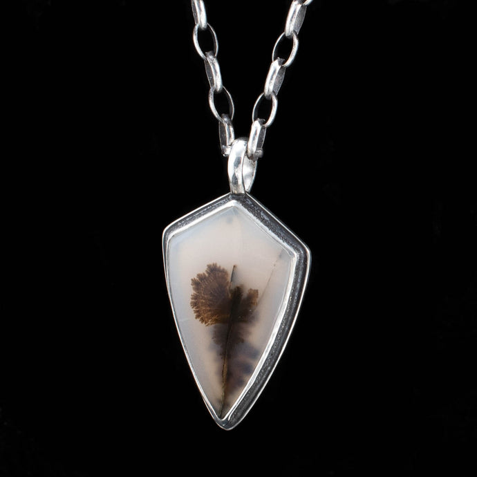 Dendritic Agate Shield Pendant