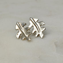 Load image into Gallery viewer, Silver Oak Leaf Studs - Rumination Jewelry