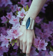 Load image into Gallery viewer, Labradorite and Diamond Power Cuff - Rumination Jewelry