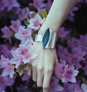 Labradorite and Diamond Power Cuff - Rumination Jewelry