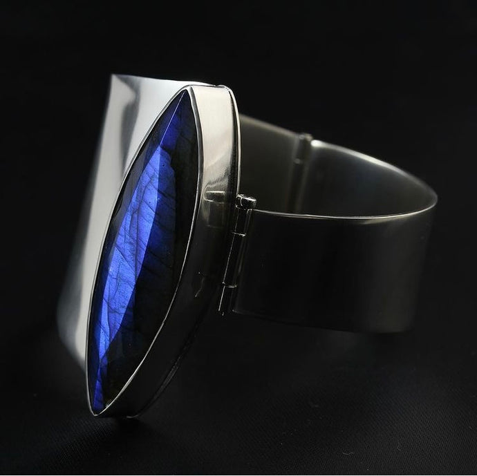 Labradorite and Diamond Power Cuff - Rumination Jewelry