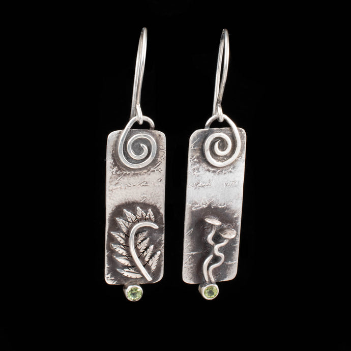 Fern Mushroom Arcane Earrings I - Rumination Jewelry