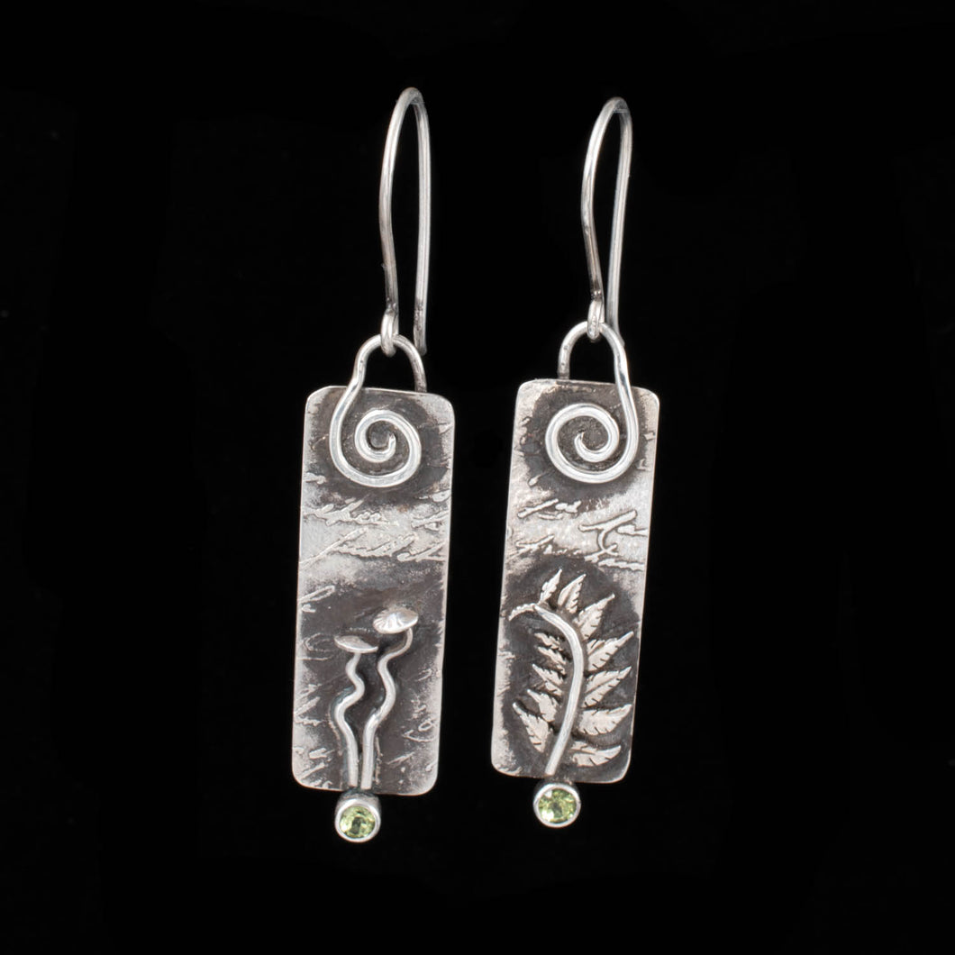 Fern Mushroom Arcane Earrings II - Rumination Jewelry