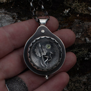 Bloodroot Magnifying Glass Locket - Rumination Jewelry