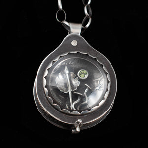 Bloodroot Magnifying Glass Locket - Rumination Jewelry