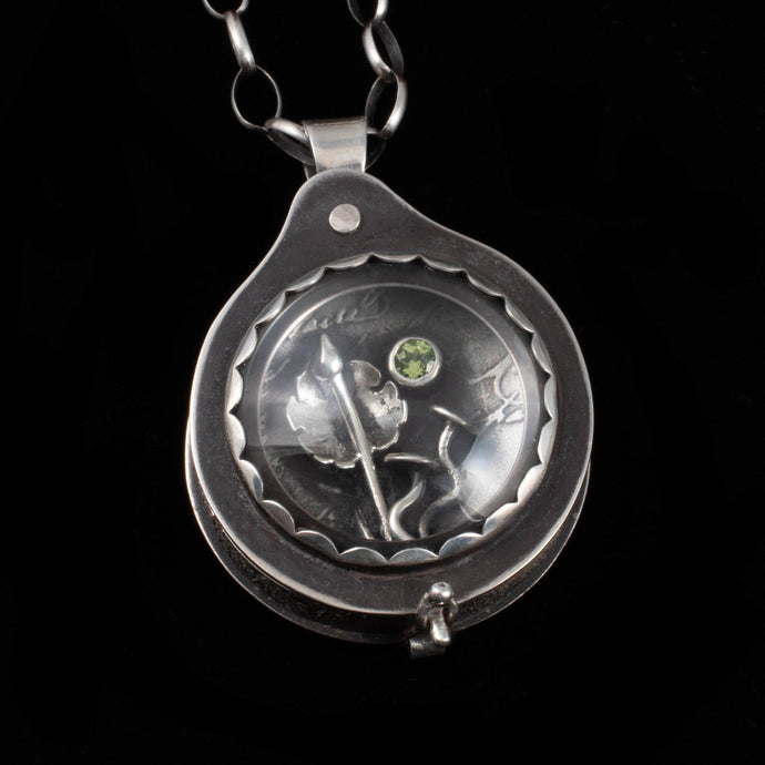 Bloodroot Magnifying Glass Locket - Rumination Jewelry