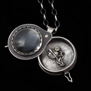 Bloodroot Magnifying Glass Locket - Rumination Jewelry