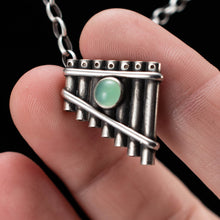 Load image into Gallery viewer, Chrysoprase Pan Pipe Pendant - Rumination Jewelry