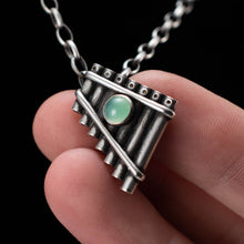 Load image into Gallery viewer, Chrysoprase Pan Pipe Pendant - Rumination Jewelry