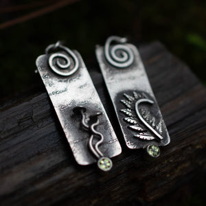 Fern Mushroom Arcane Earrings I - Rumination Jewelry