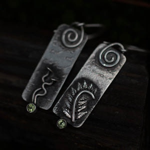 Fern Mushroom Arcane Earrings I - Rumination Jewelry