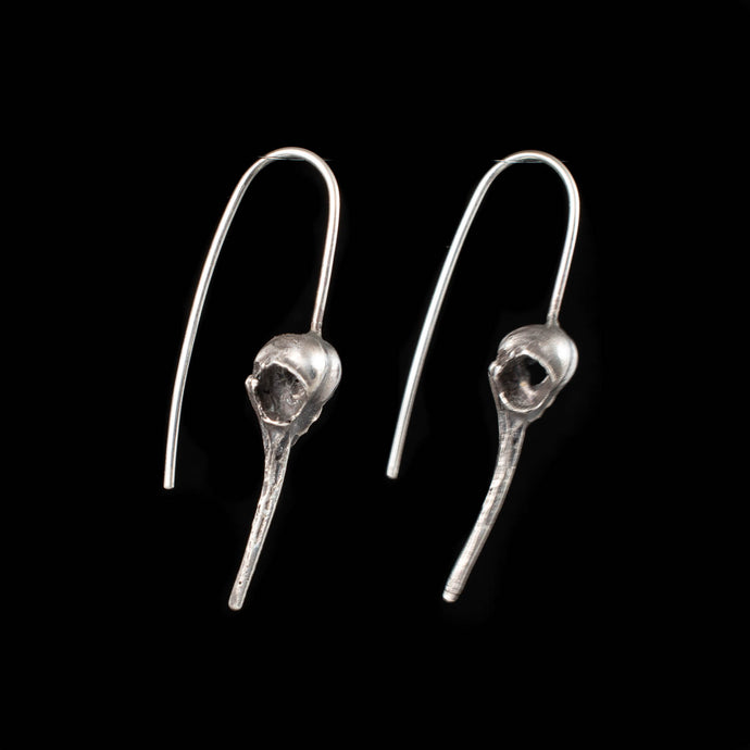 Hummingbird Skull Earrings