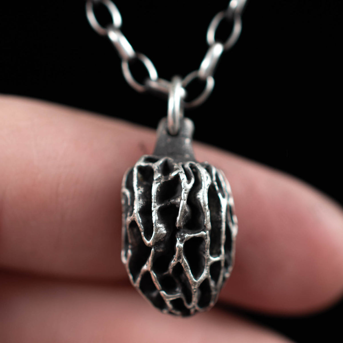 Morel Mushroom Pendant Rumination Jewelry