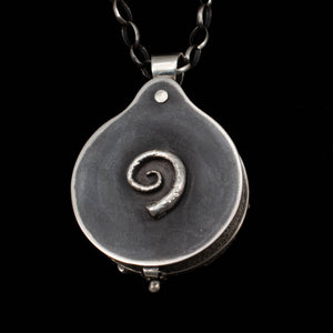 Mushroom Deer Keyhole Locket - Tourmaline - Rumination Jewelry