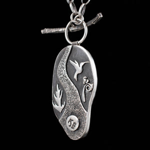 River Rock and Hummingbird - Rumination Jewelry