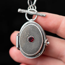 Load image into Gallery viewer, River Rock and Garnet Dragon Stash Locket - Rumination Jewelry