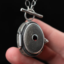 Load image into Gallery viewer, River Rock and Garnet Dragon Stash Locket - Rumination Jewelry