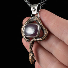 Load image into Gallery viewer, Bronze Serpent with Purple Chalcedony