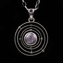 Load image into Gallery viewer, Spinning Solar System Pendant with Star Sapphire and Alexandrite - Rumination Jewelry