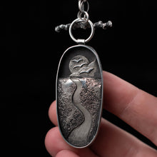 Load image into Gallery viewer, River Rock and Garnet Landscape, Double-Sided - Rumination Jewelry