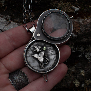 Trillium Magnifying Glass Locket - Rumination Jewelry