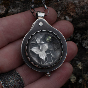 Trillium Magnifying Glass Locket - Rumination Jewelry