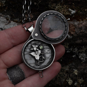 Trillium Magnifying Glass Locket - Rumination Jewelry