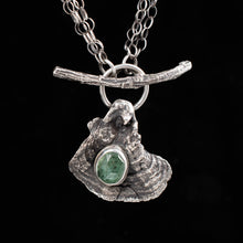 Load image into Gallery viewer, Turkey Tail Mushroom and Green Kyanite Toggle Pendant - Rumination Jewelry